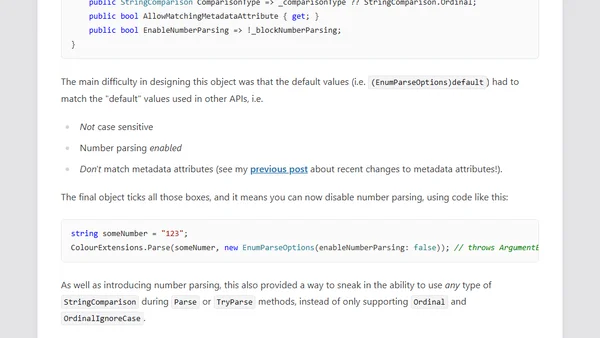 Recent updates to NetEscapades.EnumGenerators: new APIs and System.Memory support