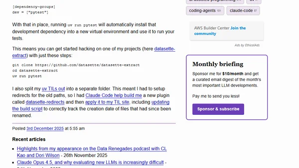 TIL: Dependency groups and uv run