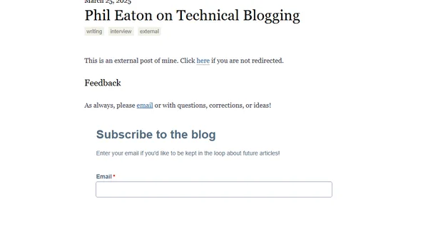 Phil Eaton on Technical Blogging