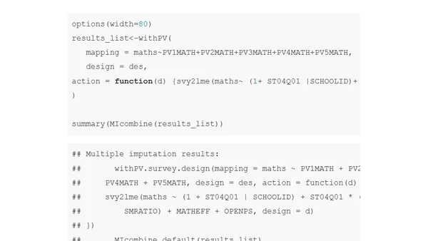 Handling ‘plausible values’ in surveys