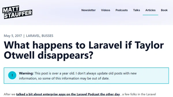 What happens to Laravel if Taylor Otwell disappears?