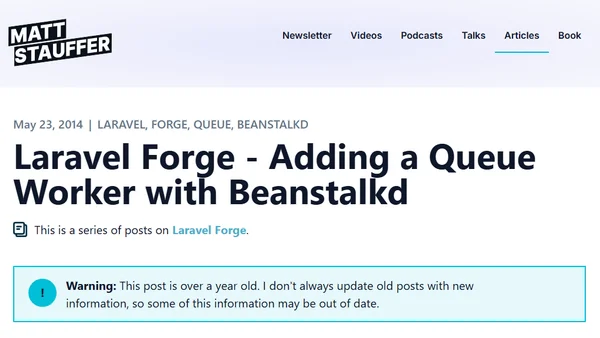 Laravel Forge - Adding a Queue Worker with Beanstalkd