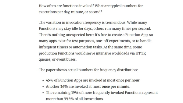 Serverless in the Wild: Azure Functions Production Usage Statistics