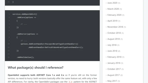 OpenIddict 1.0 and 2.0 general availability