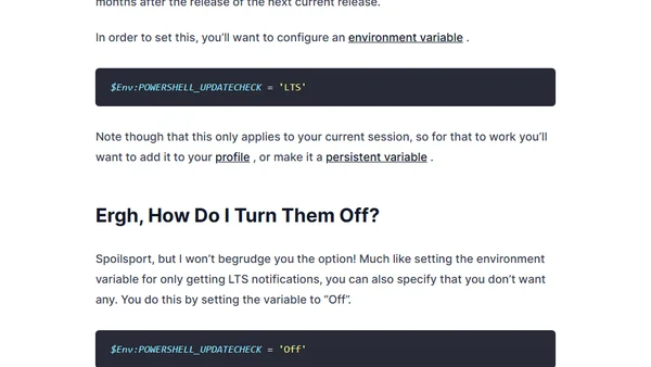 Staying up to Date on PowerShell Releases with Update Notifications - #PS7Now