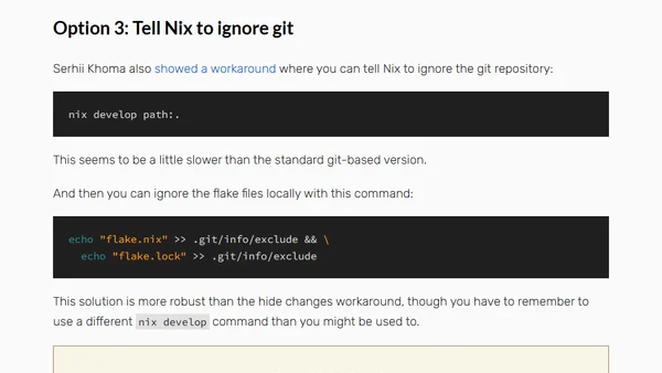 Use a Nix Flake without Adding it to Git