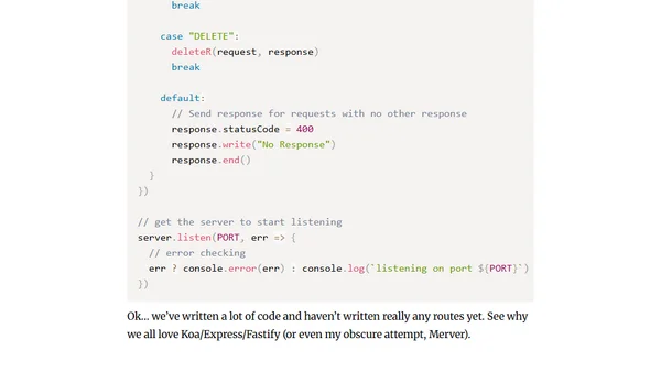 Basics of Building a CRUD API with Node (no framework)