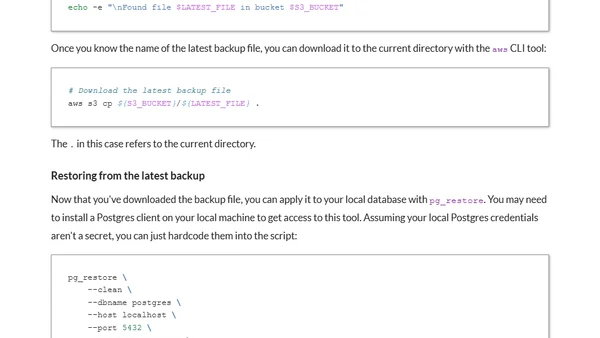 How to pull production data into your local Postgres database