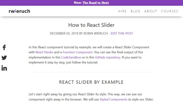 How to React Slider