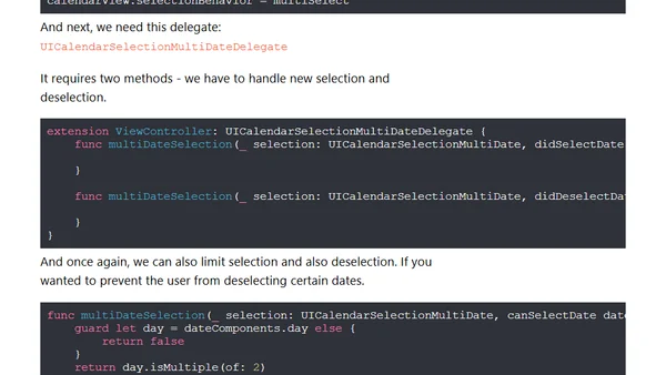 How to use UICalendarView in iOS