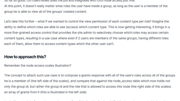 Implementing user-specific, role-based access control per node type, per group. (Part 4)
