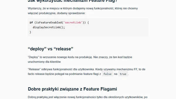 Feature Flags: Poznaj różnicę między deployem a releasem