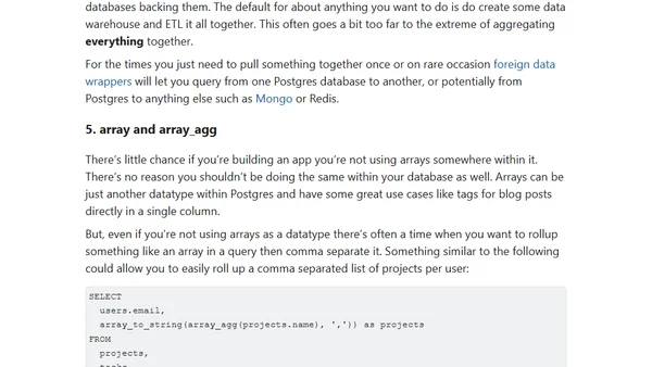 My top 10 Postgres features and tips for 2016