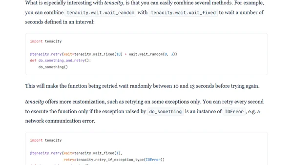 Python never gives up: the tenacity library