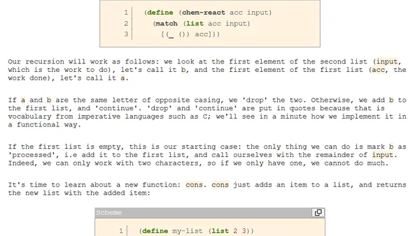 Getting started with Scheme by solving an Advent of Code 2018 challenge
