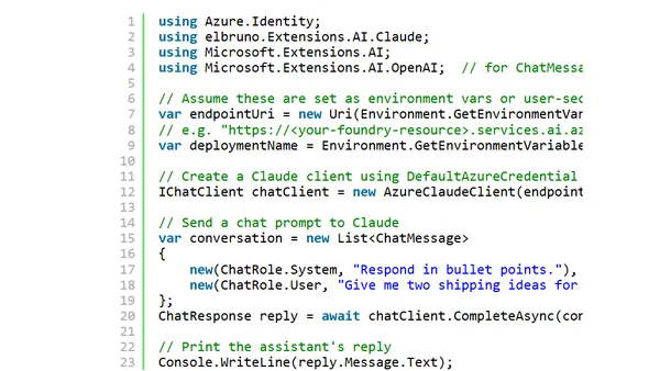 Claude in Azure with .NET – Anthropic Claude + Microsoft Extensions.AI (MEAI) 💥