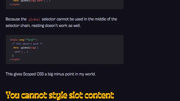 Limitations of Scoped CSS