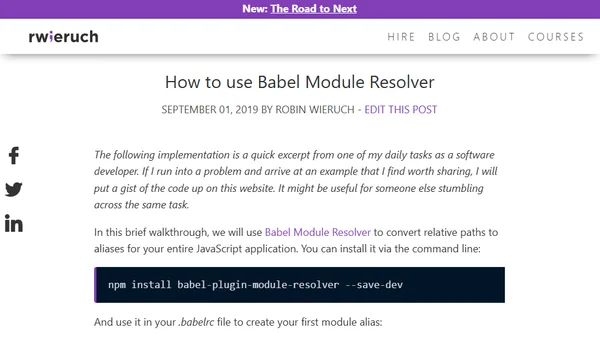 How to use Babel Module Resolver