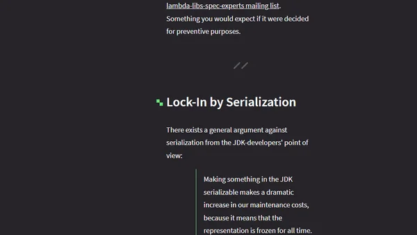 Why Isn't Optional Serializable?