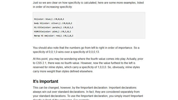 Getting Specific With CSS