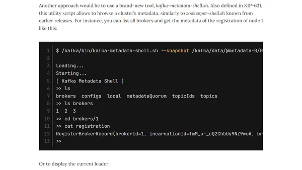 Exploring ZooKeeper-less Kafka