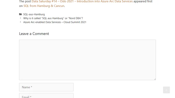 Data Saturday #14 – Oslo 2021 – Introduction into Azure Arc Data Services
