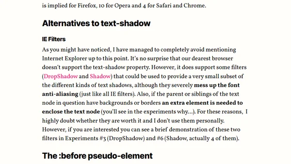 Exploring CSS3 text-shadow