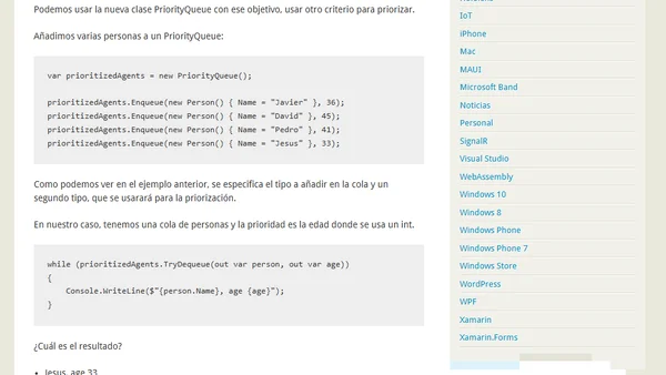 Más novedades de .NET 6, PriorityQueue