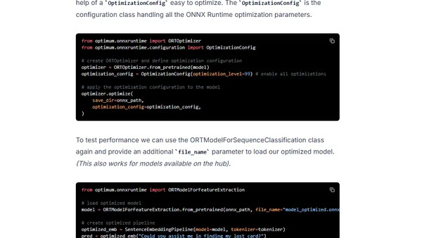 Accelerate Sentence Transformers with Hugging Face Optimum