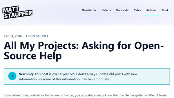 All My Projects: Asking for Open-Source Help