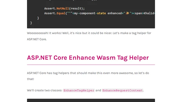 ASP.NET Core, SSR Web Components, and Enhance Wasm