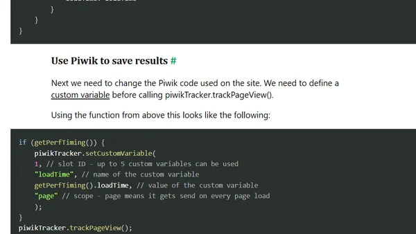 Monitor load time performance with Piwik