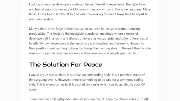 Stop The Brace Wars, Use StyleCop