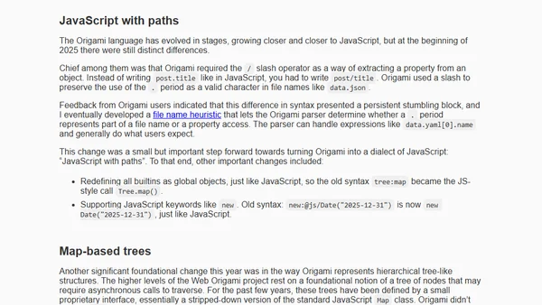 2025 Web Origami year-end report