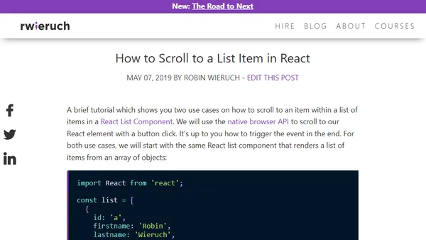 How to Scroll to a List Item in React
