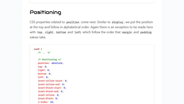 A System for Grouping & Sorting CSS Properties