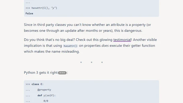 hasattr() – A Dangerous Misnomer