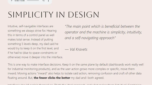 Simplicity in Design: Insights from an Industrial Engineer