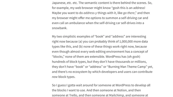 Progress on the Block Protocol