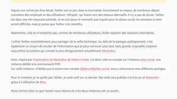 Retrouvez-moi sur Mastodon
