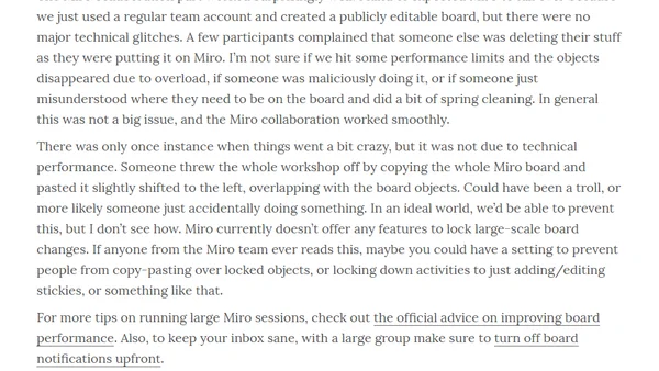 Mega-workshop facilitation tips