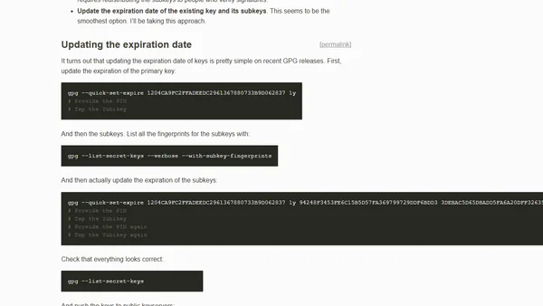 Extending an expired GPG key