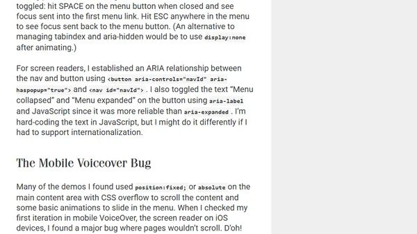 Page Scrolling in Mobile Safari & VoiceOver