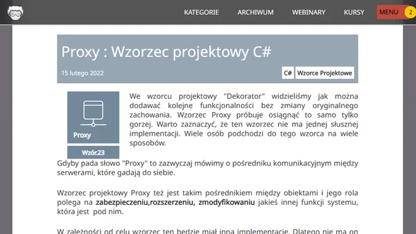 Proxy : Wzorzec projektowy C#
