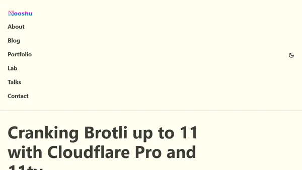 Cranking Brotli up to 11 with Cloudflare Pro and 11ty