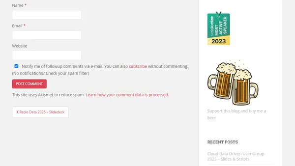 Cloud Data Driven User Group 2025 – Slides & Scripts