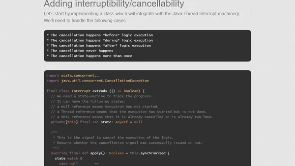 Futures in Scala Protips (part 6): Cancellation &amp; Thread.interrupt()