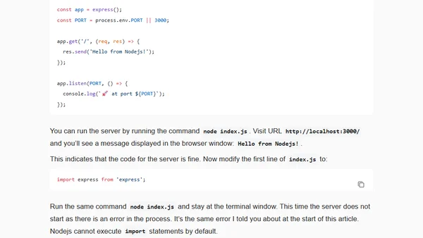 How to use Import statements in Nodejs
