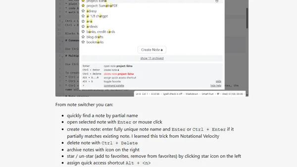New Edna feature: multiple notes