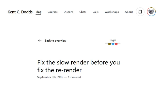 Fix the slow render before you fix the re-render